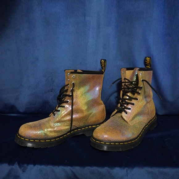1460 RAINBOW RAY SUEDE LACE UP BOOTS - Picture 3 of 9